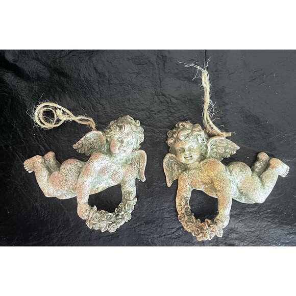 10 Vintage Angel & Cherub Christmas Ornaments Victorian Tree So Cute - Picture 2 of 7